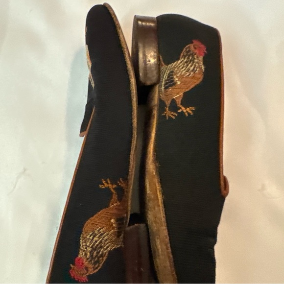Talbots Black Rooster Embroidered Flats - Picture 5 of 11